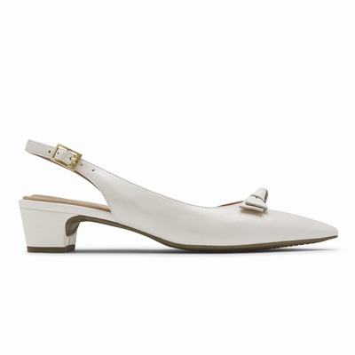 Salto Alto Rockport Total Motion Gracie Bow Slingback Mulher Branco PT-68409